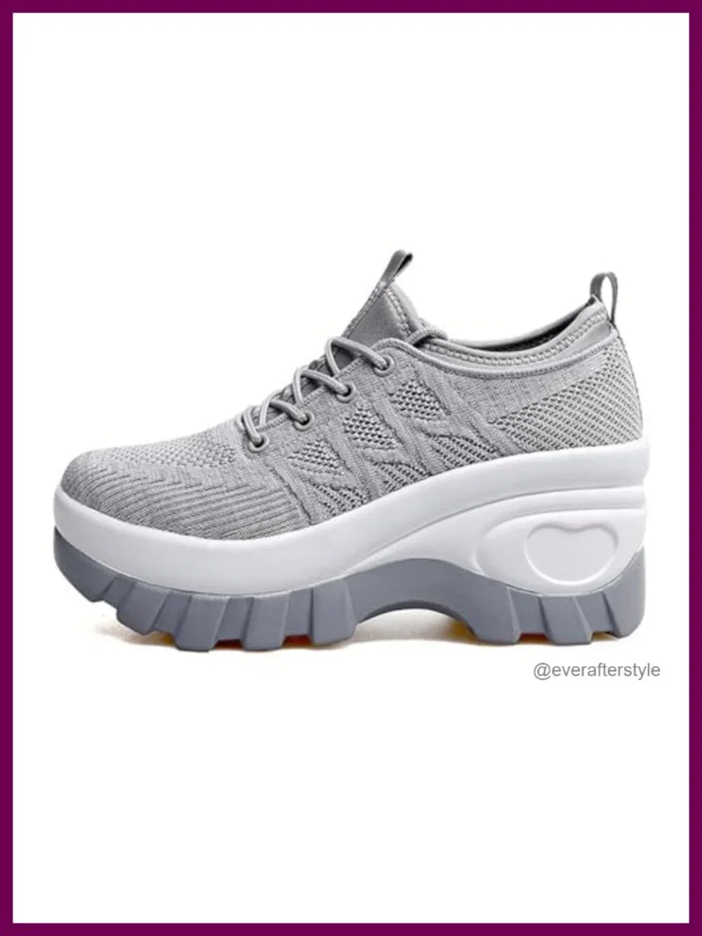 Chunky Platform Orthopedic Walking Shoes Knitted Breathable Lace Up Non-Slip